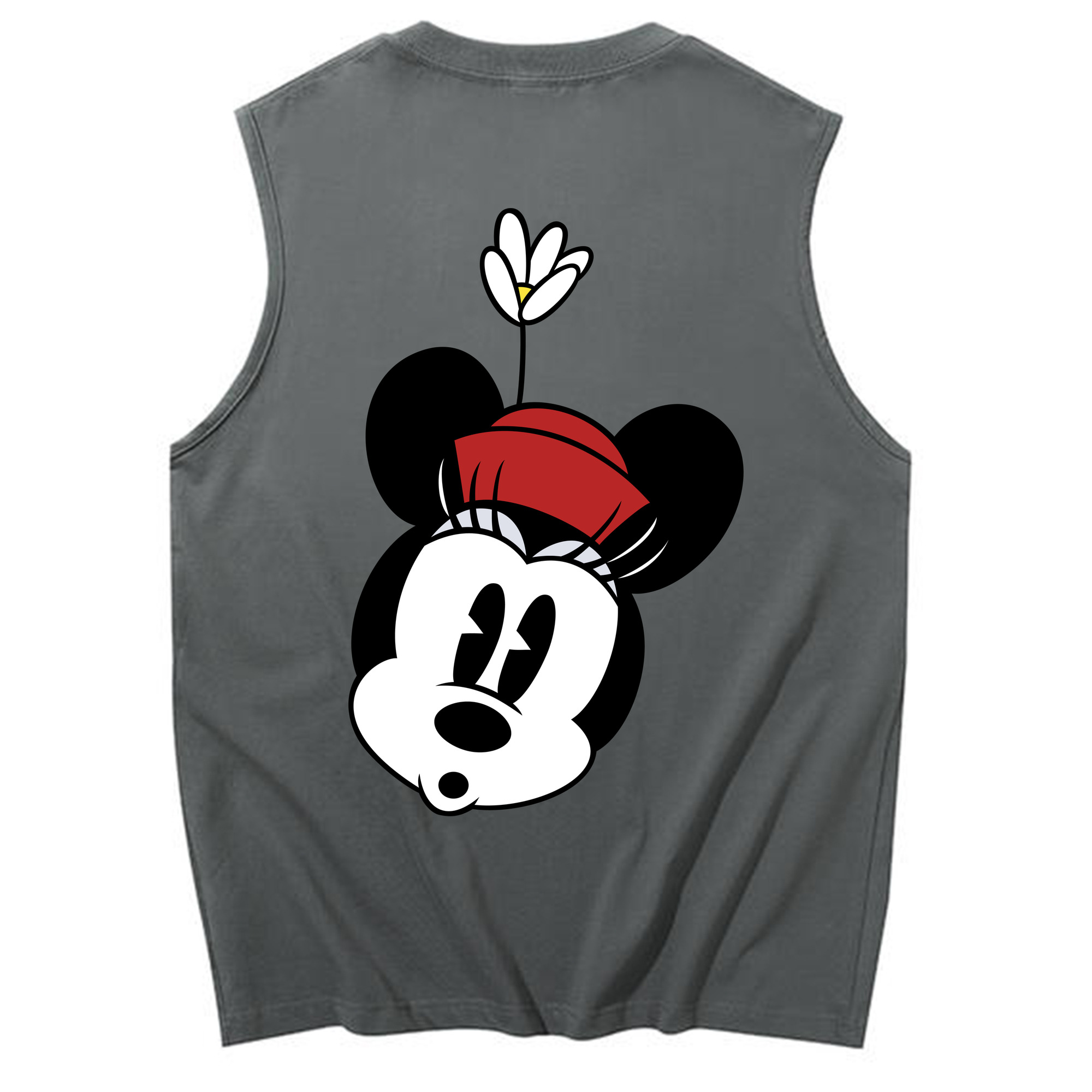 ミッキーマウス Mickey Mouse コットン100％タンクトップ（背面プリント）